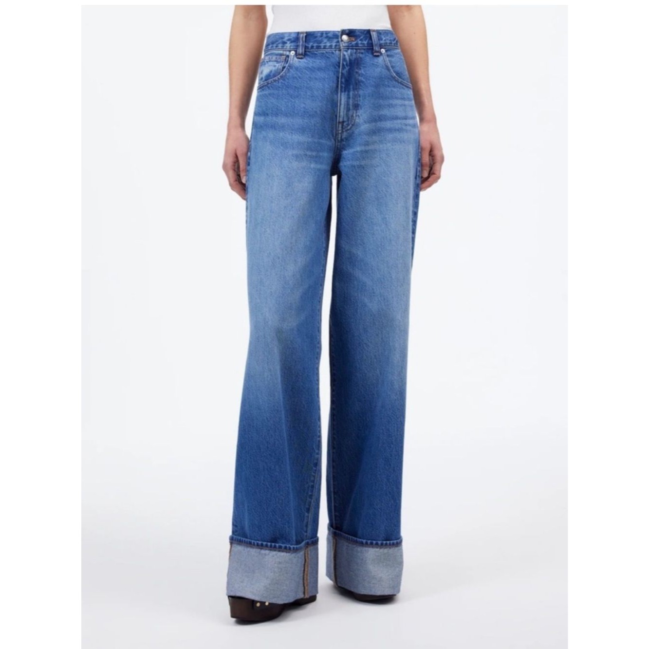 Madewell Superwide Leg Jeans In Blue Size 28